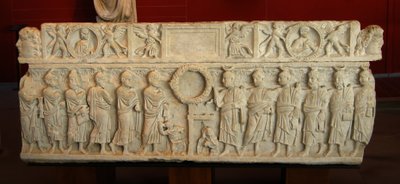 Sarcophagus Showing the Anastasis (marble) by Roman